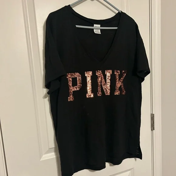 PINK Victoria's Secret Bling Tee with Sequins - Picture 2 of 12
